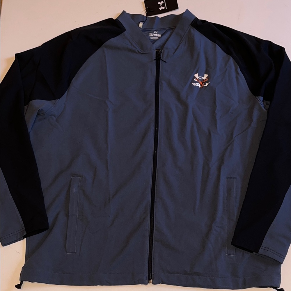Under Armour Golf Bomber Eagle Track Jacket Men's  XXL full zip blue NWT $100